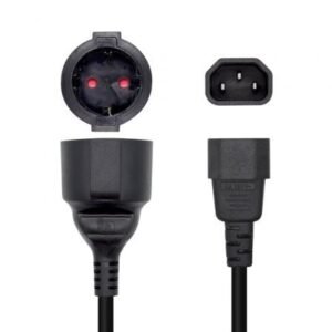Adaptador Alimentación Aisens A132-0467/ C14 Macho - CEE7 Hembra/ 25cm/ Preto