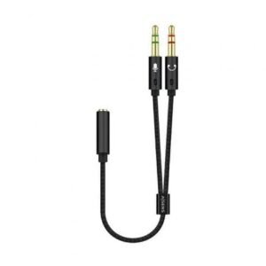 Cabo Estéreo Aisens A128-0418/ Jack 3.5 Hembra - 2x Jack 3.5 Macho/ 25cm/ Preto