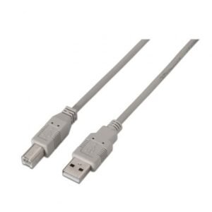 Cabo USB 2.0 Impressora Aisens A101-0003/ USB Tipo-B Macho - USB Macho/ 3m/ Beige