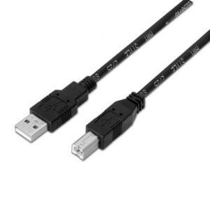 Cabo USB 2.0 Impressora Aisens A101-0007/ USB Tipo-B Macho - USB Macho/ 3m/ Preto