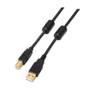 Cabo USB 2.0 Impressora Aisens A101-0010/ USB Tipo-B Macho - USB Macho/ 3m/ Preto