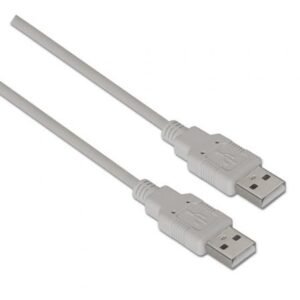 Cabo USB 2.0 Aisens A101-0021/ USB Macho - USB Macho/ 1m/ Beige