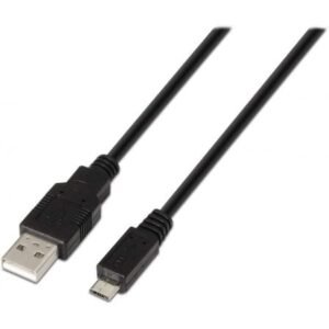 Cabo USB 2.0 Aisens A101-0027/ USB Macho - MicroUSB Macho/ 480Mbps/ 80cm/ Preto