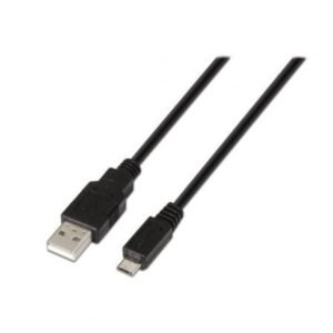Cabo USB 2.0 Aisens A101-0028/ USB Macho - MicroUSB Macho/ Hasta 2.5W/ 60Mbps/ 1.8m/ Preto