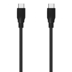 Cabo USB 3.2 Tipo-C Aisens A107-0704 20GBPS 5A 100W/ USB Tipo-C Macho - USB Tipo-C Macho/ Hasta 100W/ 20Gbps/ 2m/ Preto