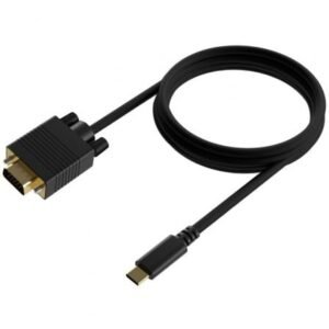 Cabo Conversor Aisens A109-0692/ USB Tipo-C Macho - VGA Macho/ Hasta 27W/ 1250Mbps/ 80cm/ Preto