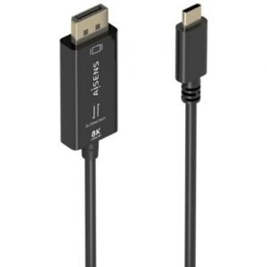Cabo Conversor Aisens A109-0879/ USB Tipo-C Macho - DisplayPort Macho/ 1.8m/ Preto
