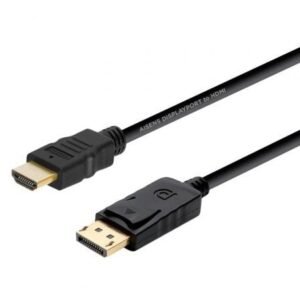 Cabo Conversor Aisens A125-0364/ DisplayPort Macho - HDMI Macho/ Hasta 5W/ 2300Mbps/ 2m/ Preto