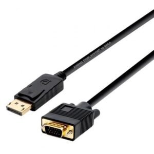 Cabo Conversor Aisens A125-0365/ DisplayPort Macho - VGA Macho/ Hasta 5W/ 2300Mbps/ 2m/ Preto