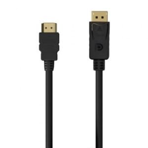 Cabo Conversor Aisens A125-0550/ Displayport Macho - HDMI Macho/ Hasta 5W/ 2300Mbps/ 50cm/ Preto