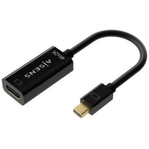 Cabo Conversor Aisens A125-0643/ Mini DisplayPort Macho - HDMI Hembra/ Hasta 5W/ 2300Mbps/ 15cm/ Preto