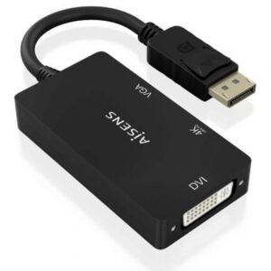 Cabo Conversor Aisens A125-0861/ DisplayPort Macho/ VGA Hembra - DVI Hembra - HDMI 4K Hembra/ 15cm/ Preto