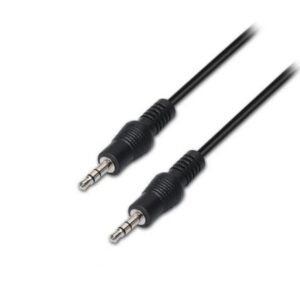 Cabo Estéreo Aisens A128-0143/ Jack 3.5 Macho - Jack 3.5 Macho/ Hasta 0.1W/ 3m/ Preto