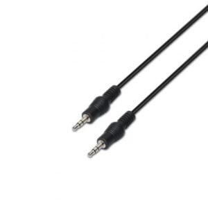 Cabo Estéreo Aisens A128-0144/ Jack 3.5 Macho - Jack 3.5 Macho/ Hasta 0.1W/ 10m/ Preto