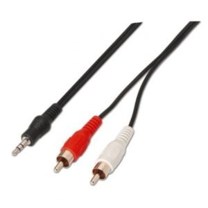 Cabo Estéreo Aisens A128-0148/ Jack 3.5 Macho - 2x RCA Macho/ Hasta 0.1W/ 3m/ Preto
