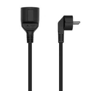 Cabo Alargador de Alimentación Aisens A132-0600/ CEE7 Macho - CEE7 Hembra/ Hasta 1500W/ 2m/ Preto