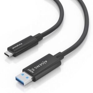 Cabo USB 3.2 Tipo-C AOC Aisens A157-0925/ USB Tipo-C Macho - USB Macho/ 10Gbps/ 15m/ Preto