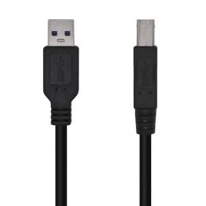 Cabo USB 3.0 Impressora Aisens A105-0445/ USB Tipo-B Macho - USB Macho/ 5Gbps/ 3m/ Preto