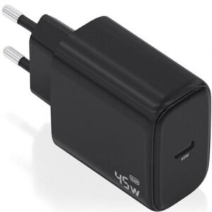 Carregador de Pared GaN Aisens A110-0970/ 1xUSB Tipo-C/ 45W/ Preto
