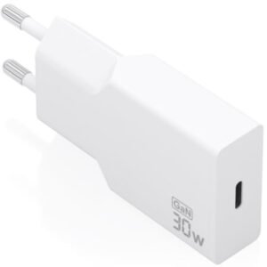 Carregador de Pared GaN Aisens A110-1001/ 1xUSB Tipo-C/ 30W/ Branco