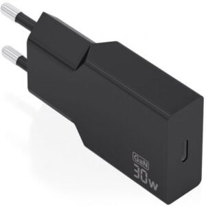 Carregador de Pared GaN Aisens A110-1004/ 1xUSB Tipo-C/ 30W/ Preto