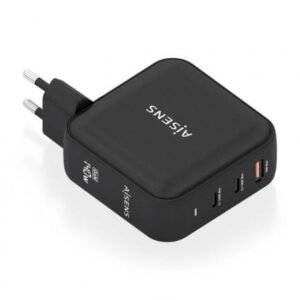 Carregador de Pared GaN Aisens ASCH-140W3P031-BK/ 2xUSB Tipo-C/ 1xUSB/ 140W