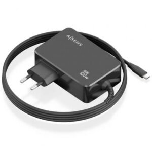 Carregador de Portátil GaN Aisens ASCH-1PD100WL50-BK USB Tipo-C/ 100W/ Automático/ Voltaje 5-20V