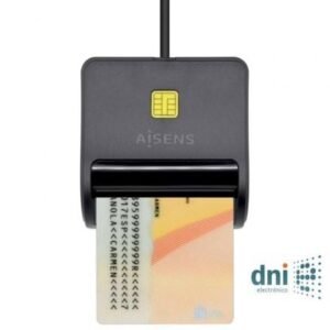 Lector de DNI Aisens ASCR-SN01-BK/ USB 2.0/ Preto