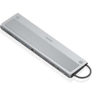 Docking USB Tipo-C Aisens ASUC-12P020-GR/ 2xHDMI 4K/ 3xUSB/ 1xUSB Tipo-C/ 1xRJ45/ 1xDisplayPort/ 1xLector Placas/ 1xUSB Tipo-C PD/ Cinzento