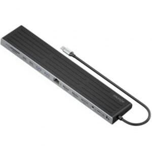 Docking USB Tipo-C Aisens ASUC-13P042-GR/ 2xUSB Tipo-C/ 1xUSB Tipo-C PD/ 2xUSB/ 2xHDMI/ 1xDisplayPort/ 1xLector de Placas/ 1xJack 3.5mm/ 1xRJ45/Cinzento