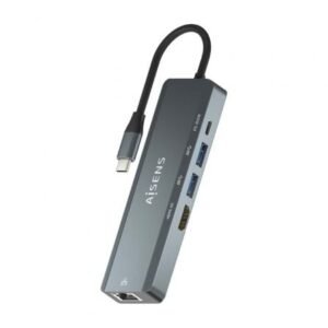 Docking USB Tipo-C Aisens ASUC-5P011-GR/ 1xHDMI 4K/ 2xUSB/ 1xRJ45/ 1xUSB Tipo-C/ 1xUSB Tipo-C PD/ Cinzento