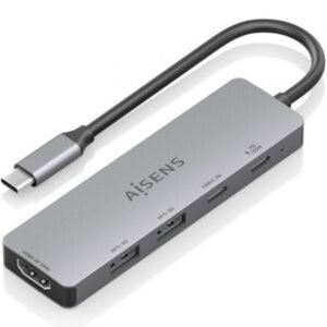 Docking USB Tipo-C Aisens ASUC-5P028-GR/ 1xHDMI 4K/ 2xUSB/ 2xUSB Tipo-C/ 1xUSB Tipo-C PD/ Cinzento