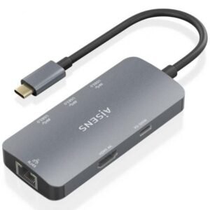 Docking USB Tipo-C Aisens ASUC-6P019-GR/ 1xHDMI 4K/ 3xUSB/ 1xRJ45/ 1xUSB Tipo-C PD/ Cinzento
