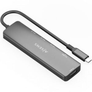 Docking USB Tipo-C Aisens ASUC-6P024-GR/ 1xHDMI 4K/ 3xUSB/ 1xLector Placas/ Cinzento