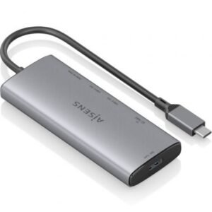 Docking USB Tipo-C Aisens ASUC-6P029-GR/ 1xHDMI 4K/ 1xUSB/ 2xUSB Tipo-C/ 1xLector de Placas/ Cinzento