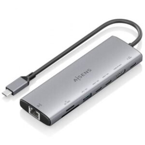Docking USB Tipo-C Aisens ASUC-8P033-GR/ 1xHDMI 4K/ 1xUSB/ 2xUSB Tipo-C/ 1xRJ45/ 1xLector Placas/ 1xUSB Tipo-C PD/ Cinzento