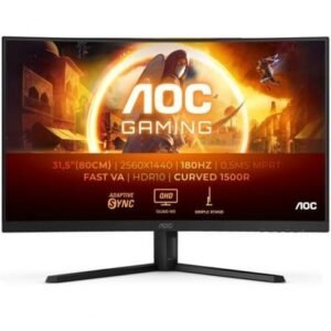 Monitor Gaming Curvo AOC CQ32G4VE 31.5"/ QHD/ 0.5ms/ 180Hz/ VA/ Preto