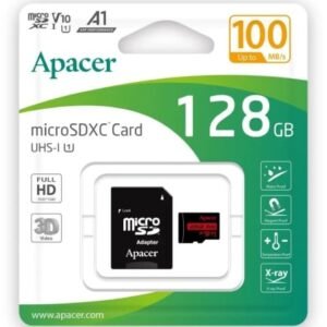 Placa de Memória Apacer 128GB XC UHS 1 con Adaptador/ Clase 10/ 100MBs
