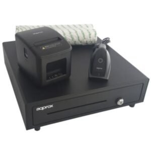 Pack Approx appPOSPACK4180LAN-2D Gaveta Porta-moedas/ Impressora Térmica/ Lector de Códigos y Rollos Térmicos