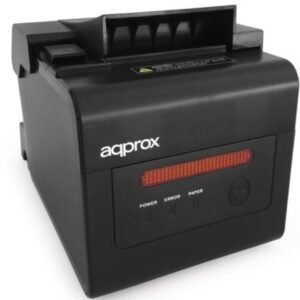 Impressora de Talões Approx appPOS80ALARM/ Térmica/ Largura do papel 58 y 80mm/ USB-RS232-LAN-RJ11/ Preta
