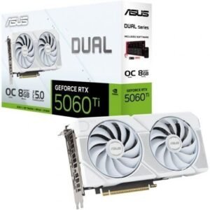 Placa Gráfica Asus Dual GeForce RTX 5060 Ti OC White Edition/ 8GB GDDR7