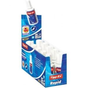 Caixa de Correctores de Escritura Líquida Bic Tipp-Ex Rapid Fluid/ 20ml/ 10 unidades