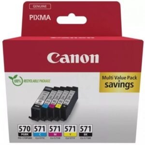 Cartucho de Tinta Original Canon PGI-570 + CLI-571 Multipack/ Cian/ Magenta/ Amarelo/ Preto
