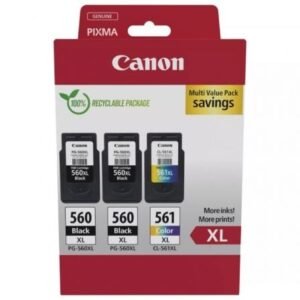 Cartucho de Tinta Original Canon PG-560XL + CL-561XL Multipack Alta Capacidade/ 2x Preto/ Tricolor