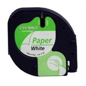 Cinta Rotuladora Adhesiva de Papel Dymo 59421/ para Letratag/ 12mm x 4m/ Branca