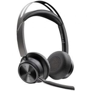Auscultadores Sem fioss Poly Voyager Focus 2 para Microsoft Teams + Adaptador USB-C-A + Soporte de Carga/ con Microfone/ Bluetooth/ Preto