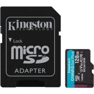 Placa de Memória Kingston CANVAS Go! Plus 128GB microSD XC con Adaptador/ Clase 10/ 200MBs