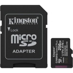 Placa de Memória Kingston CANVAS Select Plus 256GB microSD XC con Adaptador/ Clase 10/ 150MBs