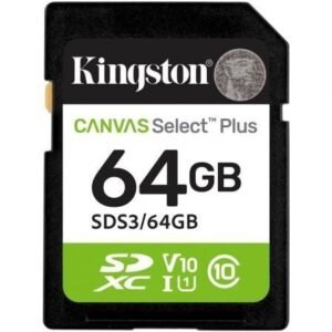 Placa de Memória Kingston CANVAS Select Plus 64GB SD XC/ Clase 10/ 100MBs