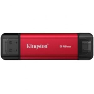 Disco Externo SSD Kingston Dual Portable SSD 512GB/ USB Tipo-C y USB 3.2/ Vermelho